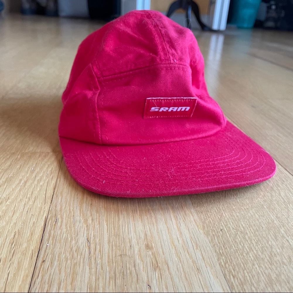 3/$30 Red Sram hat flat brim adjustable